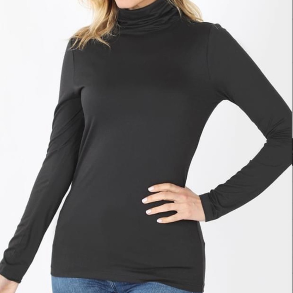 Zenana turtle neck fitted long sleeve